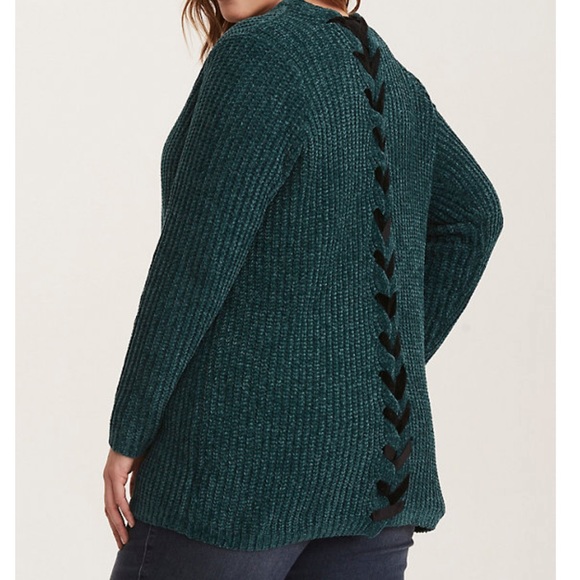 torrid Sweaters - Torrid plus sweater cardigan lace up back chenille